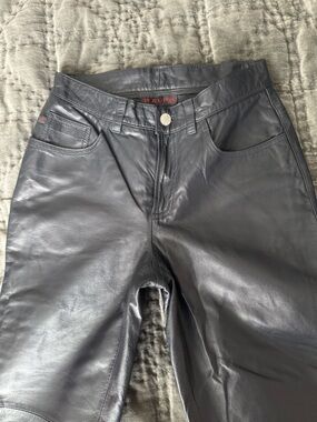 Ralph Ralph Lauren Leather Pants in Black/Navy size 2